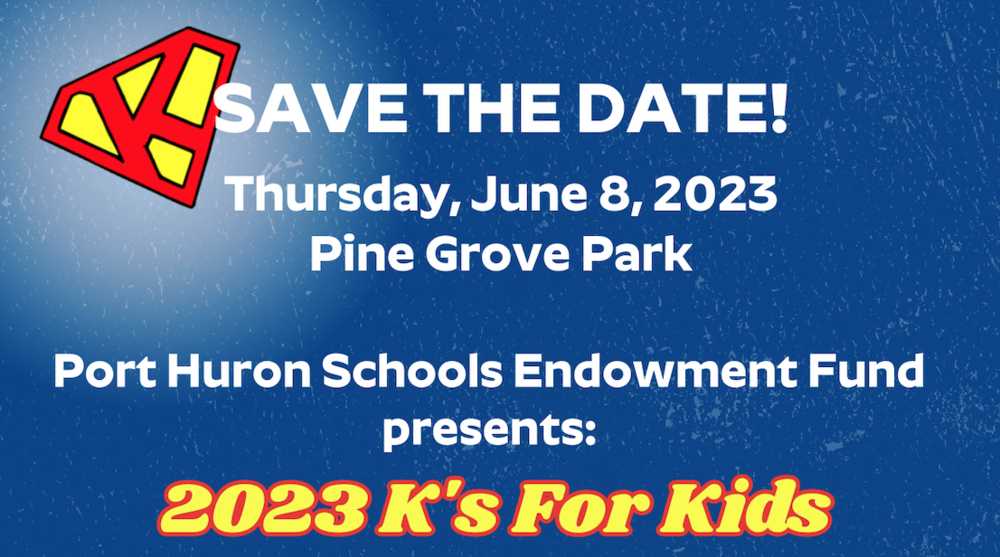 Banner for Ks for Kids fun run June 8, 2023