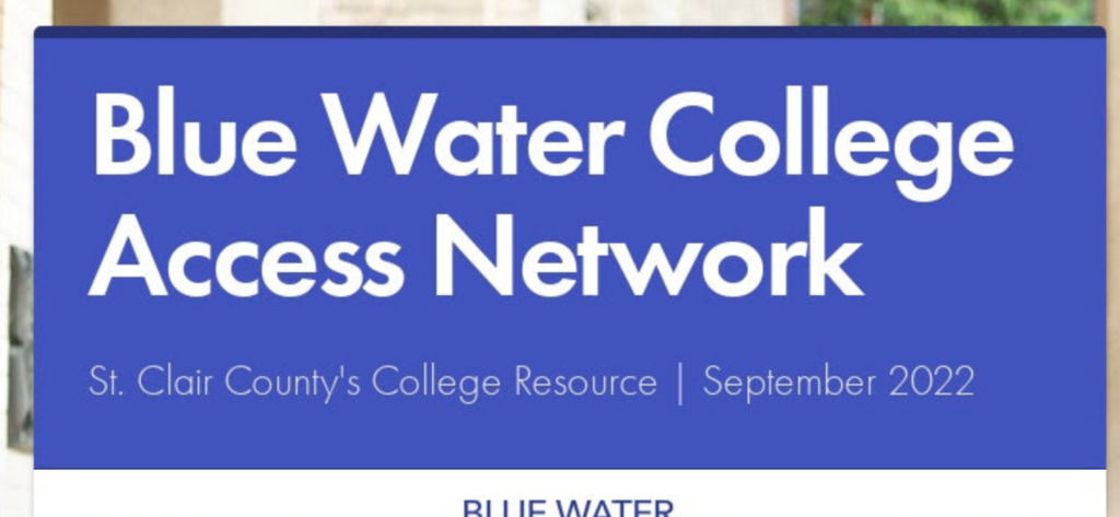 Blue Water College Access Network e-newsletter banner